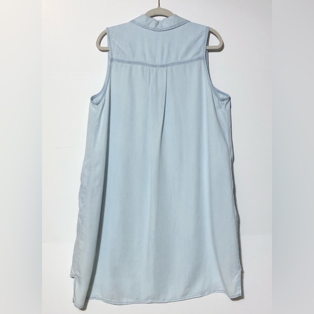 Black Tape Women’s Blue Light Wash Sleeveless V-Neck Collar Jean Dress Size 1X - Picture 2 of 10